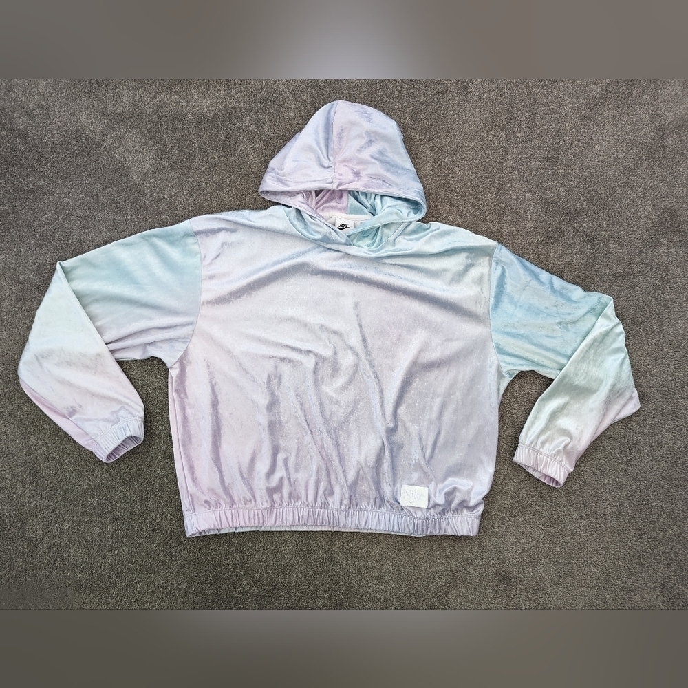 Nike oversized dropped shoulders cropped sweatshirt hoodie women's size Medium